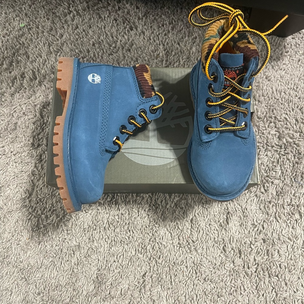 Kids Blue Timberland Boots
